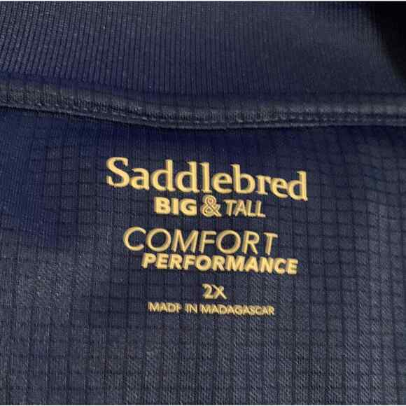 Saddlebred Comfort Performance Big & Tall 2X Men's Polo Shirt Blue Golf Outdoors - Picture 7 of 13